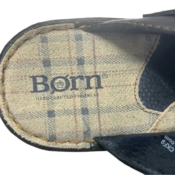 Born Della Plaid Leather Slip On Mules Clogs Slides Comfort Bohemian Boho Chic - Picture 8 of 12